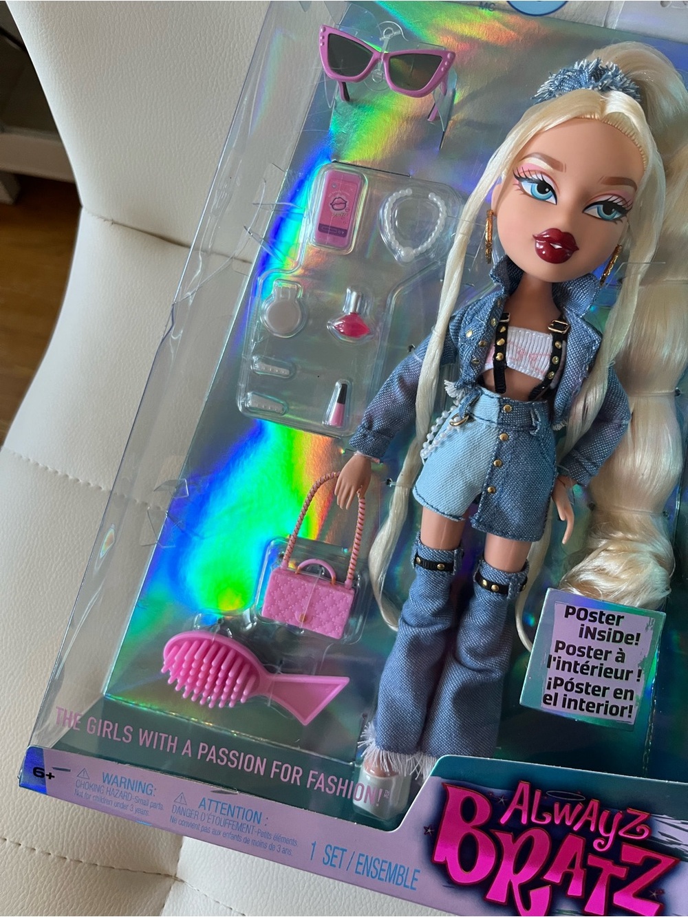 Cloe Bratz Doll in Denim Outfit with Blonde Ponytail - Picture 2 of 5